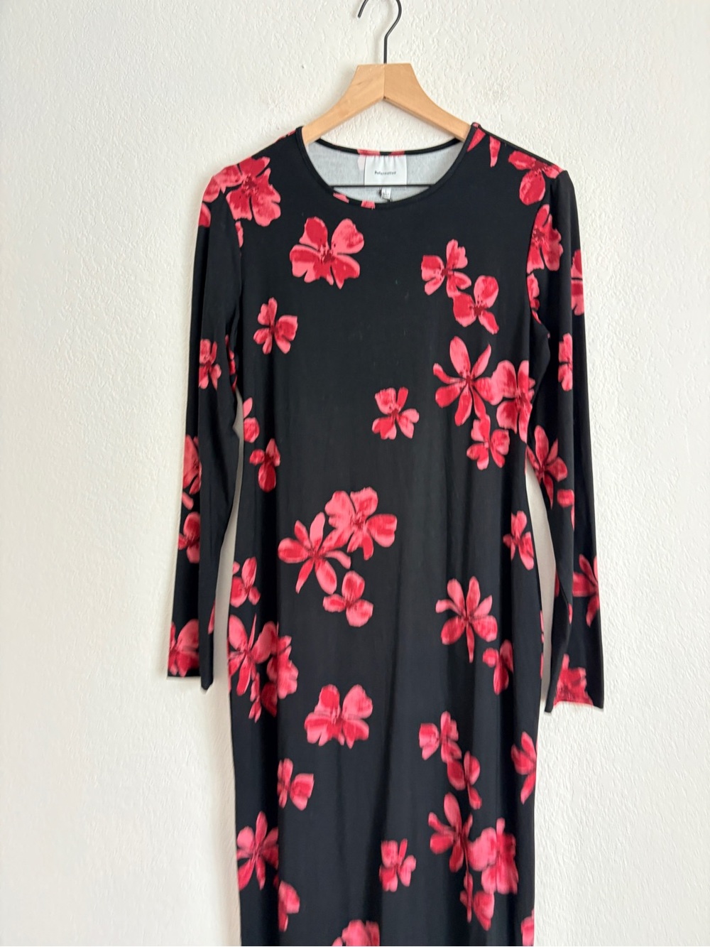 Reformation Black Maxi Dress with Red Floral Print - Picture 6 of 11